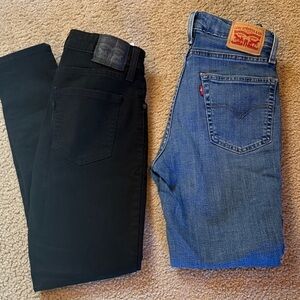 Women’s Levi's Black and Blue Denim Jeans High Rise skinny. Size 27